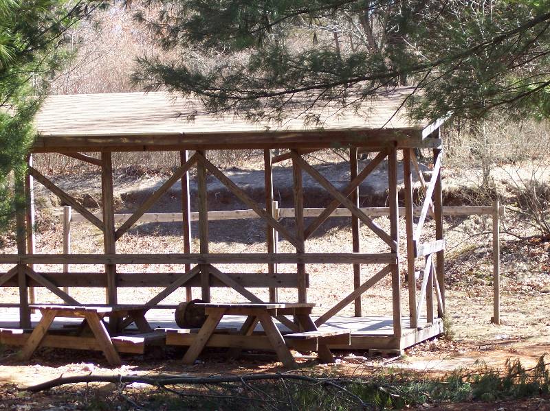 Shelter at Camp Aquapaug, Narragansett Council, ideal for outdoor activities.